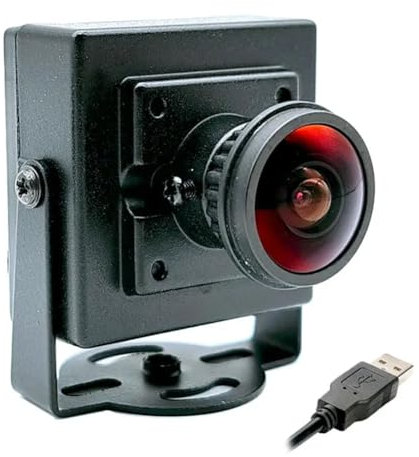 Tlfdknffids Webcam per PC HD Fisheye 2K HD Grandangolare da 160 Gradi 1,8 mm Plug & Play 30fps 2560x1440 Videocamera per Computer dal Ad Alta velocità