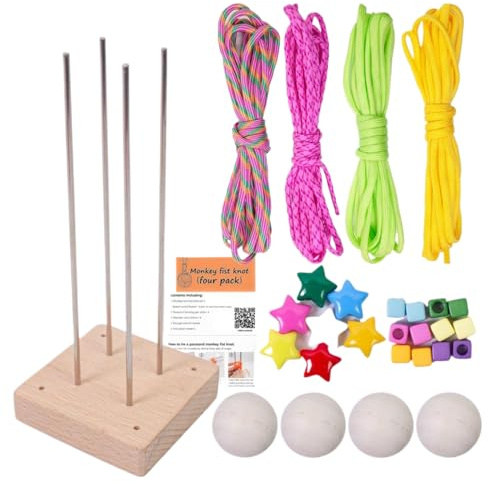 Affenfaust Kit für Erwachsene, Anhänger Herstellung Set, Handgemachtes Affe Faust Knoten Set, Charm Bastelzubehör für Kinder