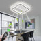 Stesulfr Ventilador de techo con luz LED Ventilador silencioso sin aspas con control remoto de iluminación regulable 90W Ventilador cuadrado creativo acrílico de 6 velocidades adecuado dormitorio rest