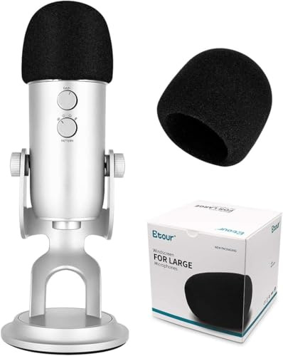 [Custom Built/high density /2 Pcs] Mic Cover Foam Microphone Windscreen, for Blue Yeti Mic, Pop Filter made from Quality Sponge Material that Filters Unwanted Recording and Background Noises