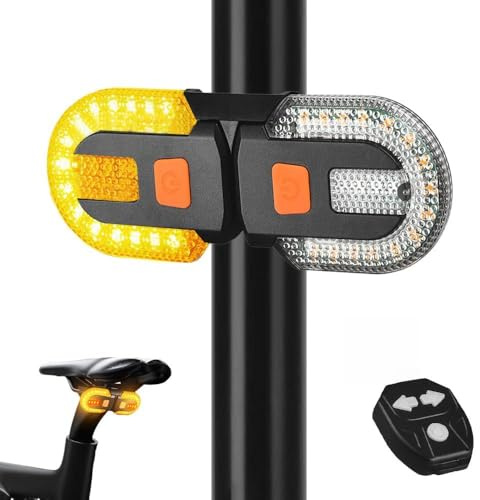 WDKXCN E Scooter Blinker, Wasserdicht Blinker e Scooter mit 5 Modi, Fernbedienung, USB Wiederaufladbare E Roller Blinker Hinten, LED Rücklicht für Ebike E-Scooter