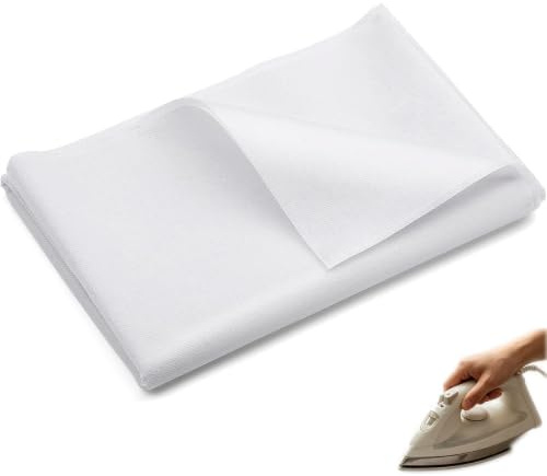 1 Roll Fusible Interfacing Fabric 100cm × 3m, Medium Weight 50g/m² Single-Sided Iron On Interfacing for Sewing, Quilting, Crafting and Garment Making (White)