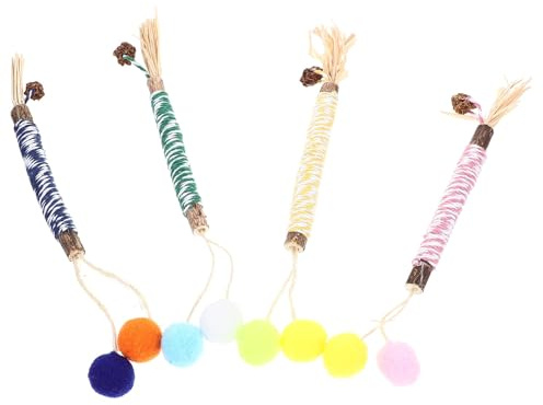 Homoyoyo Lot de 4 Bâtonnets de Vigne Argentée pour Chat Intérieur, Jouets Naturels en Actinidia Polygama, Soins Dentaires et Jeu Interactif pour Chats D'intérieur