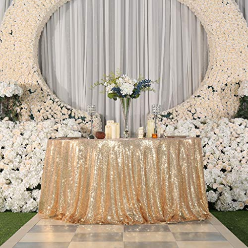 Eternal Beauty Sequin Tablecloths Round Light Gold 274 cm wedding Halloween Chrismas Party Banquet New Year’s Day