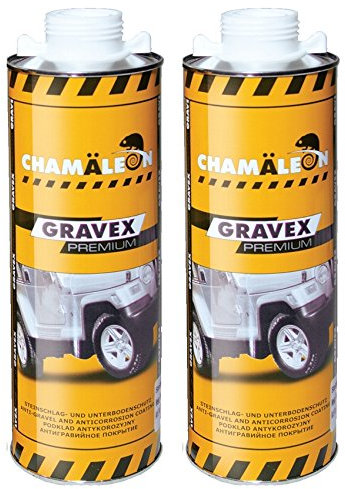Chamäleon Unterbodenschutz 2x1KG schwarz, weiß, grau Bitumen für Spritzpistole Steinschlagschutz Karroseriereparatur