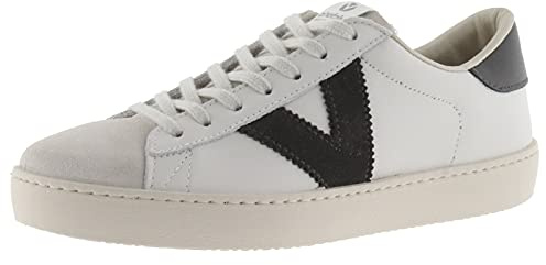 victoria Low-Top Unisex Berlin Leder & Kontrast-Teile & Spaltleder-Zehe 1126142 für Erwachsene Antracita 40