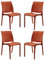 Silla apilable de polipropileno moderna para interiores y exteriores para jardín, bar, cocina, modelo Volga (color rojo, 4 sillas)