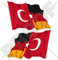 DEUTSCHLAND-TÜRKEI Deutsch-Türkische Wehende Flagge, 120mm Auto & Motorrad Aufkleber, x2 Vinyl Stickers (Links - Rechts)