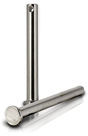 PROTECH 2 Stück Steckbolzen 12x75mm Edelstahl V4A rostfreier A4 Bolzen Splintbolzen Stecksplint Sicherungsbolzen Bolzen mit Kopf und Splintloch