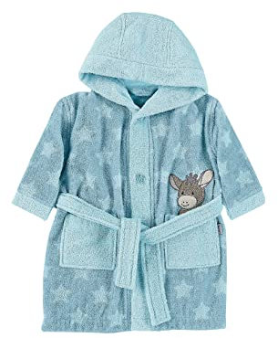 Sterntaler Unisex Baby Bademantel Emmi Bathrobe, Mittelblau, 74-80
