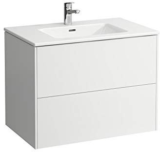 Laufen Pro S Set Base, Waschtisch, 1 Hahnloch, Überlauf, inkl. Waschtischunterschrank, 2 Schubladen, 800x500mm, Farbe: Weiß glänzend