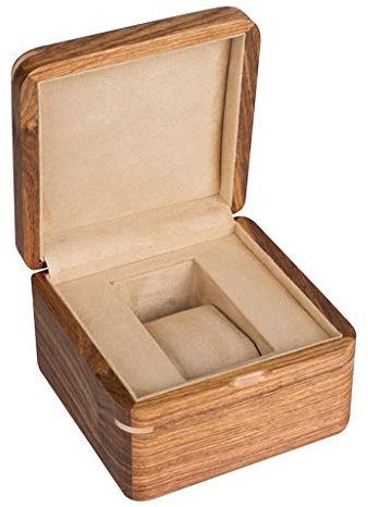 Uhrenbox Massivholz Tragbare Reiseuhr-Aufbewahrungsbox mit abnehmbarem Kissen 11,5 cm (L) × 11,5 cm (B) × 8,5 cm (H) - Palisander