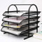 Shoze 4 Tier File Rack Letter File Trays Office Filing Trays Holder Mesh Letter Tray Desk Organiser Paper File Storage Black (Black 4 Tier File Rack)
