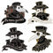 VALICLUD 4 Stück Halloween Brosche Pin Krähe Rabe Brosche Gothic Emaille Brosche Pin Kleidung Accessoire für Cosplay Party Männer Halloween Erwachsenen Schwarz