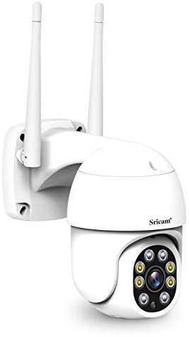 Sricam Italia SP028 motorisierte Kamera, WiFi, AP-Hotspot, kabellos, 2,0 MP, HD, IR, Cut, ONVIF, P2P, SD, Audio, 4 helle LEDs, Humanoid Detection, Audio, Nachtsicht in Farbe * IP66 * Pan Tilt