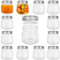 Yishik Paquete de 12 tarros Mason regulares de 250 ml con tapas plateadas divididas a prueba de fugas, tarro de vidrio reutilizable de 8 onzas para mermelada, regalos de fiesta/boda, regalo casero