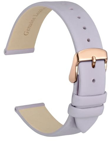 WOCCI 12mm Elegante Cinturino per Orologio con Fibbia Oro Rosa (Viola Chiaro)