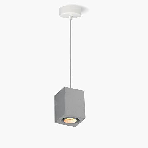 ELS Elektrotechnika Betonlampe Hängelampe in Grau KANOPUS-1 mit Fassung GU10, modern design Deckenleuchte, höhenverstellbar, elegante für Esstischlampe, Flur, Wohnzimmer.