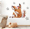 WandSticker4U®- Aquarell Wandtattoo REH und HASE I Wandbild: 58x48 cm I Baby Wandsticker Kinderzimmer Deko Wald-Tiere Sterne I Wand Aufkleber Babyzimmer Mädchen & Junge