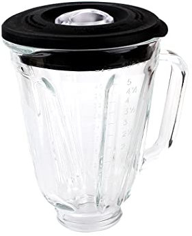 Anbige Frasco redondo de vidrio con tapa, compatible con licuadoras Hamilton Beach (5 tazas)