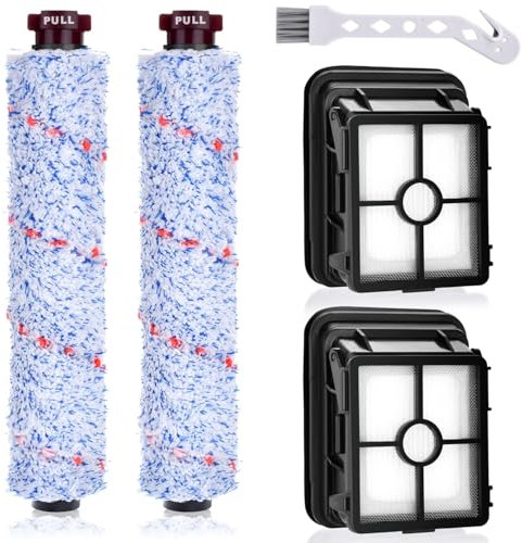 Filter-Ersatz- und Bürstenrollen-Set für Bissell Crosswave Pet Pro 2306A Crosswave 1785A 1785 Staubsauger, 2 Stück 1868 Bürstenrolle und 2 Stück 1866 Filter, vergleichbar mit Teil 1613568, 1608684