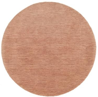 RugVista, Handloom, Teppich, Hochflor, Ø 200 cm, Rund, Shaggy, Wolle, Flur, Schlafzimmer, Küche, Wohnzimmer, Terracotta, Off White