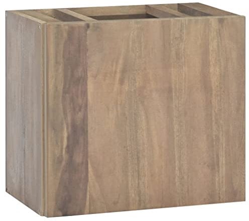 vidaXL Wand Badschrank Waschbeckenunterschrank Unterschrank Badezimmerschrank Badmöbel Hängeschrank Wandschrank 45x30x40cm Massivholz Teak