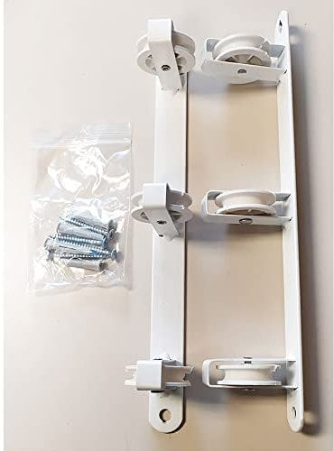 NO DISPONIBLE 77374 TENDEDERO DE Pared Basic C/3 POLEAS Blanco 37x5x5cm, Multicolor, Estandar