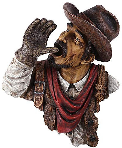 Heimdekoration,DERATON Wohnzimmer-Deko-Statue, Cowboy-Charakter-Wandbehang-Statue, Kunstharz-Dekoration, geeignet für Wohnzimmer, Schlafzimmer, Bar, Restaurant (37 x 17 x