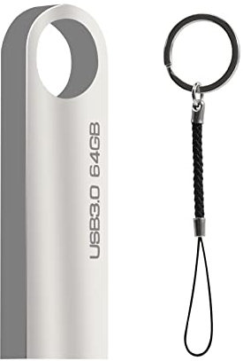 Clé USB 3.0 128 Go, Mini Clef USB 128 GB USB 3.0 Flash Drive Memory Stick Cle USB 3.0 128 giga avec Crochet pour Ordinateur Portable/PC/Voiture etc(Argent)