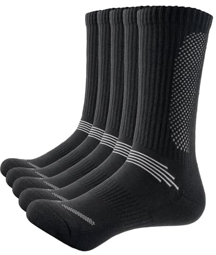 Alaplus Hiking Socks for Men Women, Moisture Wicking Cushioned Anti-Blister Running Socks, Breathable Boot Socks with Arch Support,All-day Comfort, 5/6 Pairs