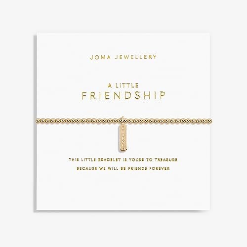 Joma Jewellery A Little Gold FRIENDSHIP Bracelet | 17.5cm Stretch Adjustable Wrist Stacking Bracelet