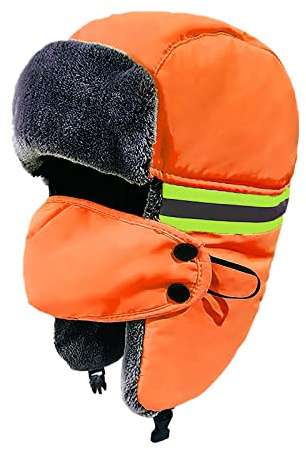 TINAYAUE Chapka Chapeau de Trappeur Hiver Chapeaux de Aviateur Anti Vent Bonnet de Ski Bonnet Russe et Cache-Oreilles 2 en 1 Chapeaux Oreillette Bonnet Chaud pour Ski Patinage Moto Randonnée Vélo
