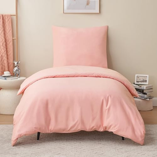 RUIKASI Bettwäsche 155x220 2teilig Rosa - Pink Mikrofaser Bettwäsche-Sets Oeko-TEX, Bettbezüge 155 x 220cm + Kissenbezüge 80x80cm mit Reißverschluss, Weich und Bügelfrei