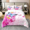 Homewish 100% Coton Naturel, Housse de Couette 200x200 Papillon Bleu pour Filles, Ensemble de Literie Rose Tie-Dye, Parure de Lit Rustique À Thème Jardin, Housse Couette Colorée Papillon, Doux
