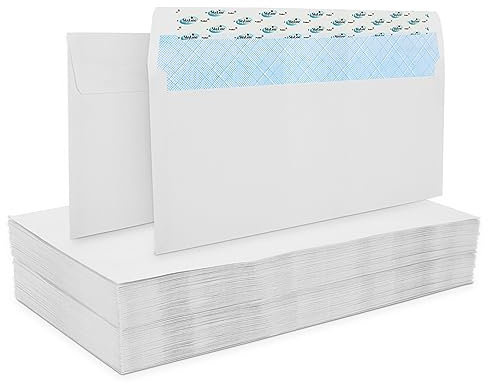 DAJAVE 300 Stück Briefumschläge Ohne Fenster DIN Lang 225 x 115mm Briefumschläge C6, Umschläge A5 Weiße Briefumschläges mit grauem Innendruck für Sichtschutz 80 g/qm