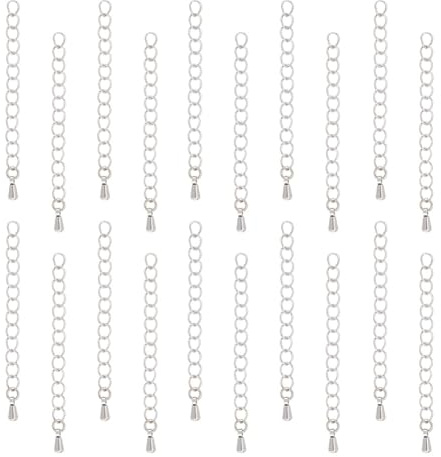UNICRAFTALE 50 STK Halskette Armband Verlängerungskette 56mm Kettenverlängerung Mit Tropfen Kettenlaschen 304 Edelstahl Kettenverlängerung Für Frauen Fußkettchen Halsketten DIY Schmuckherstellung