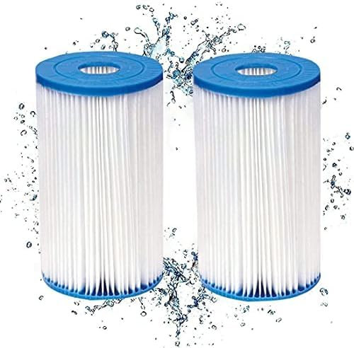 RJMAC 2pcs Type II Pool Filter Cartridge,Replacement Hot Tubs Filter Compatible with Lazy Spa Filter Pump,Swimming Pool Filter Pump Filter Element, Filter Hot Tub Filter Cartridge, 100320-95UKA01
