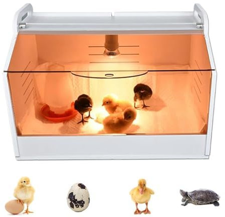 HINOPY - Brutinkubator, 15W 220V Küken Inkubator Brutkasten Brutmaschine Vollautomatisch Brutapparat Brutautomat mit Wärmelampe und Thermometer