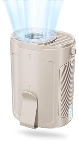 Barito Waist Fan Rechargeable, Portable Shirt Fan with 25H Battery Life, 4 Speed Adjustable Belt Fan, 6600 RPM Strong Cool Clip Fan Under Shirt Personal Clip Fan - White