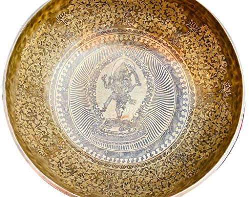 Dancing Siva Extra large 20 inches diameter Handmade Singing bowl for Healing and meditation, deep long lasting sound, big singing bowl