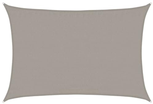 vidaXL Toldo de Vela Rectangular HDPE Gris Claro 160 g/m² 3,5x4,5 m, Vela de Sombra de Sol, Vela de Sombra, toldo de Patio, Vela de Sombra Solar