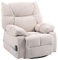 HOMCOM Relaxsessel Massagesessel Fernsehsessel mit Liegefunktion, Wärmefunktion, Schaukelfunktion, Drehbar TV Sessel mit Fußteil, Seitentasche Fernbedienung für Wohnzimmer, Beige