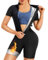KUMAYES Damen Saunaanzüge Neopren Ganzkörper Jumpsuit Taillentrainer Bauchweg Schwitzeffekt Thermo Sweat Schweiß Sauna Schwitzanzug (Schwarz, S)