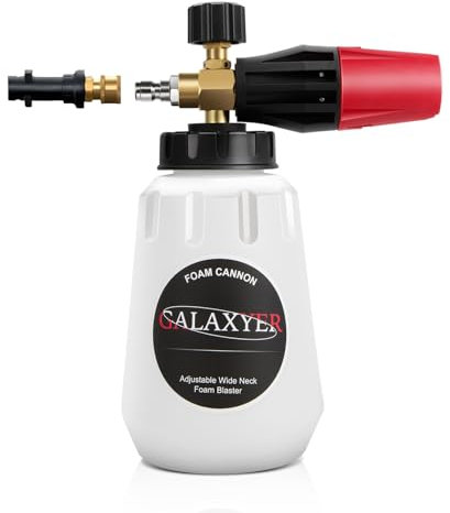 GALAXYER Snow Foam Cannon, 1000ml Heavy Duty Snow Foam Gun Sprayer Car Blaster Pressure Washer with 1/4'' Quick Connector and Karcher K (K2 K3 K4 K5 K6 K7) Connector