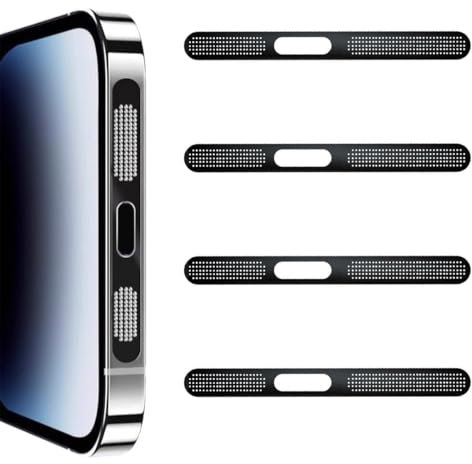 NHPY 4 Stück i phone Speaker Cover, I phone 12-16 pro Staubschutz, Integrierter Schutzlautsprecher und Ladeanschluss