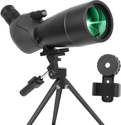 25-75X70 Spektiv für Zielschießen - HD Spektiv mit Stativ Tragetasche & Smartphone Halterung - BAK4 HD Spektiv für Vogelbeobachtung Jagd Wildtierbeobachtung