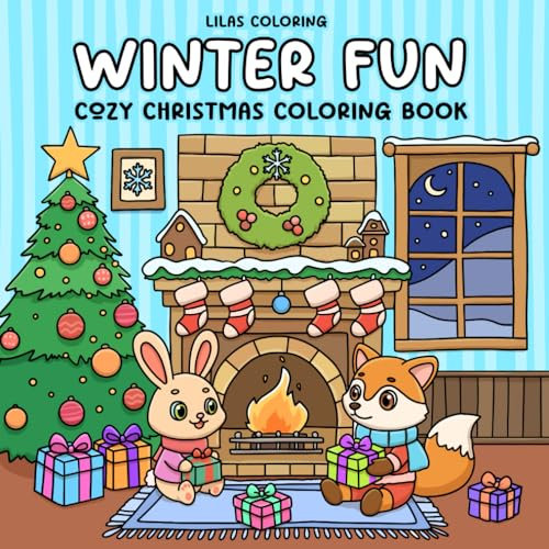 Winter Fun Cozy Christmas Coloring Book for All Ages: Cute and Comfy Designs for Relaxation and Stress Relief