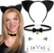 BOFUNX Serre-Tête Oreille de Chat Bandeau Cheveux Chat +Choker de Clochette Noeud Papillon Avec Autocollants De Visage Pour Adultes Enfants Décorations de Fête Carnaval