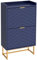 UEV Schuhschrank mit 2 Klappen Schmal, Schuhkipper für Flur Wohnzimmer, Schuhkommode mit Kippschutz, Schuhaufbewahrung, Verstellbare Trennwände für Verschiedene Schuhtypen, 49,5x24,2x91cm, blau
